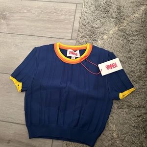 Solid&striped crop top